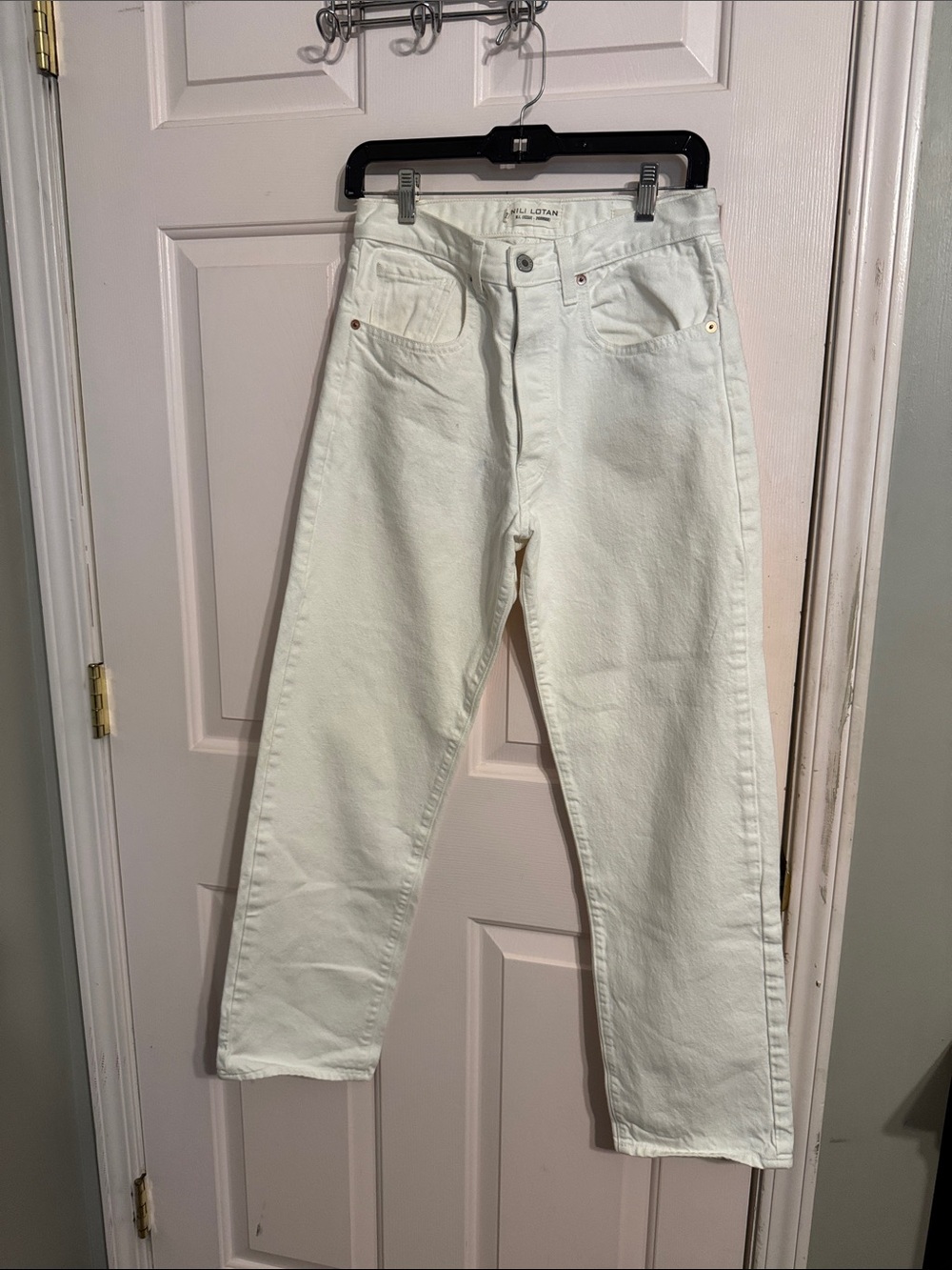Nili Lotan Women's Straight Jeans - Cream White